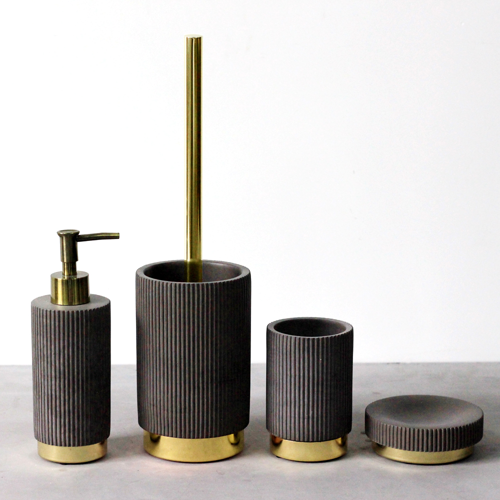 High quality gold concrete bathroom accessory set